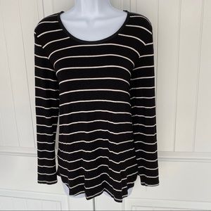 5/$25! Anthropologie | Bordeaux striped top size PXS